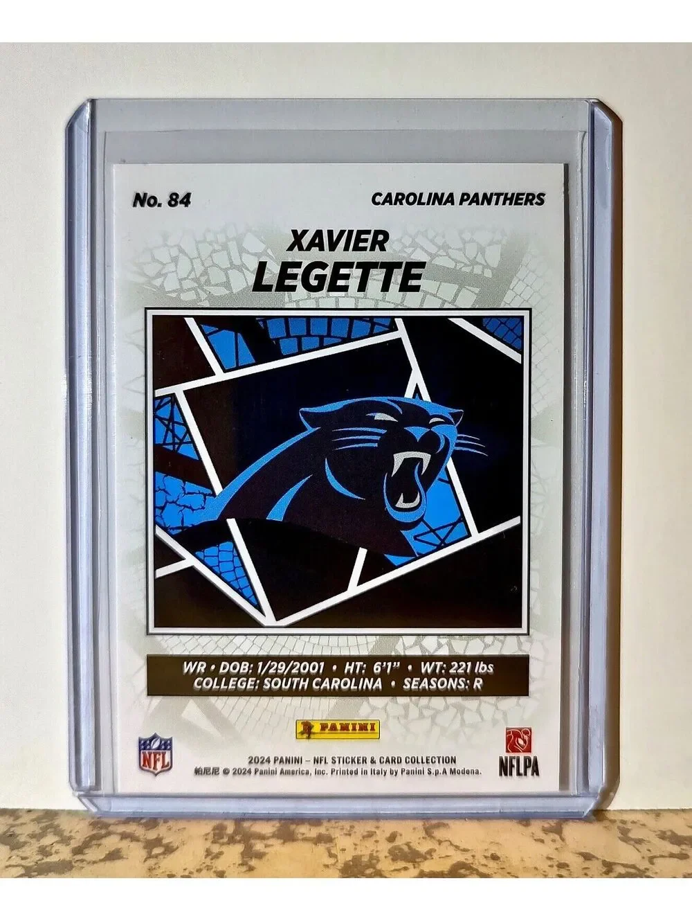 Xavier Legette 2024 Panini NFL #84 Rookie Sticker Card Carolina Panthers
